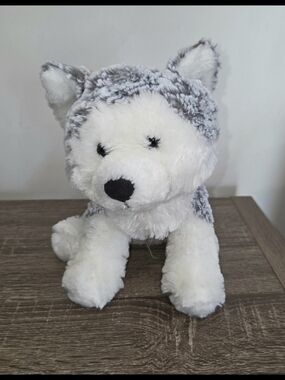 Gund Fair Isle Arctic Flurry Husky Plush Stuffed Animal White Gray Dog.